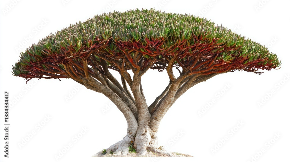 Naklejka premium Dragonâ€™s Blood Tree (Dracaena cinnabari) isolated on white background