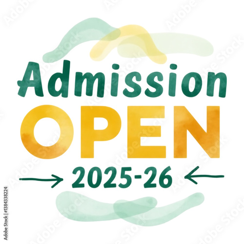 Admission open for the year two thousand twenty five to twenty six with colorful abstract shapes