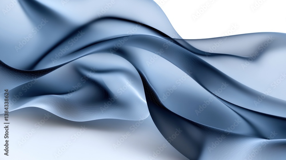 Obraz premium Flowing, Blue Fabric Design