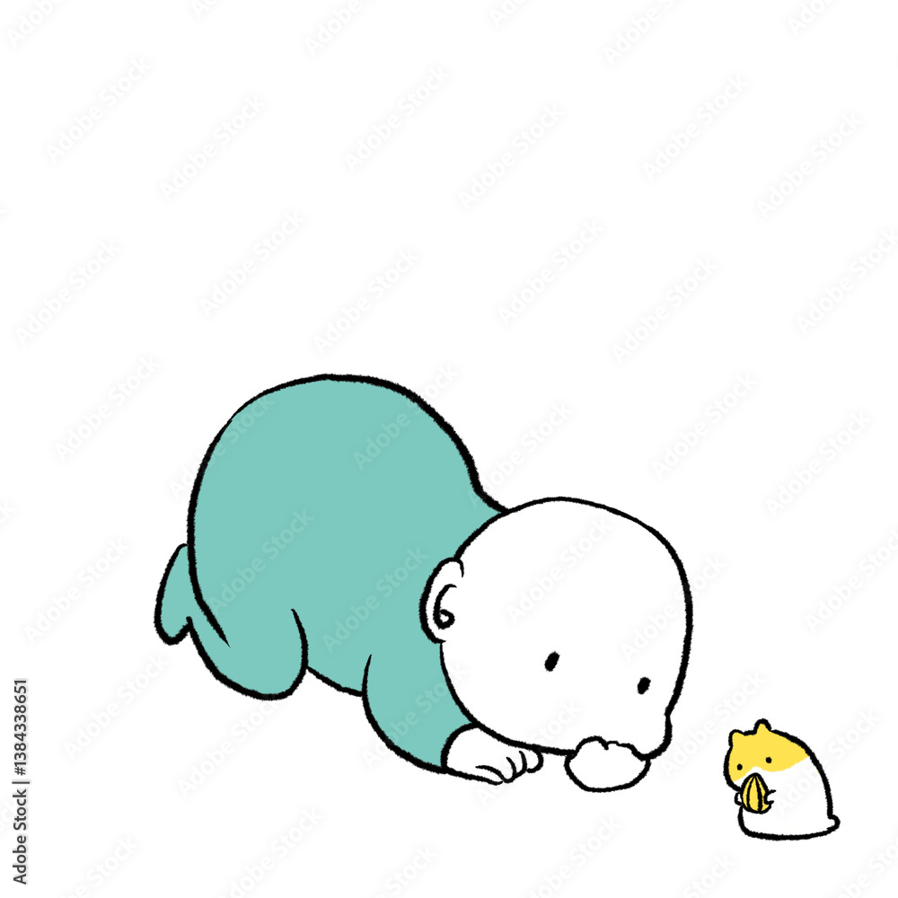 赤ちゃんとハムスター 赤ちゃんとハムスター