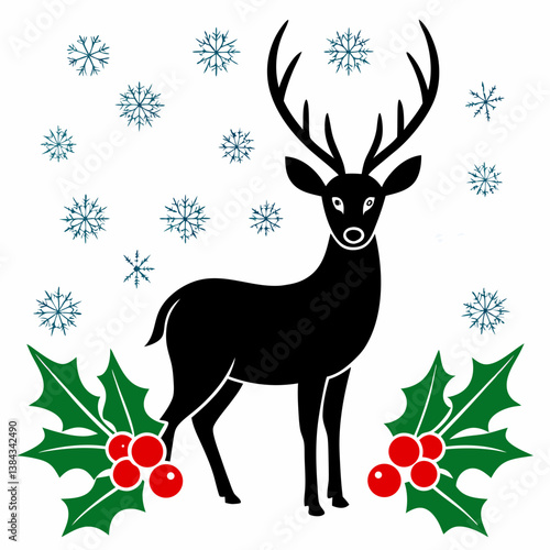 christmas deer vector illustration