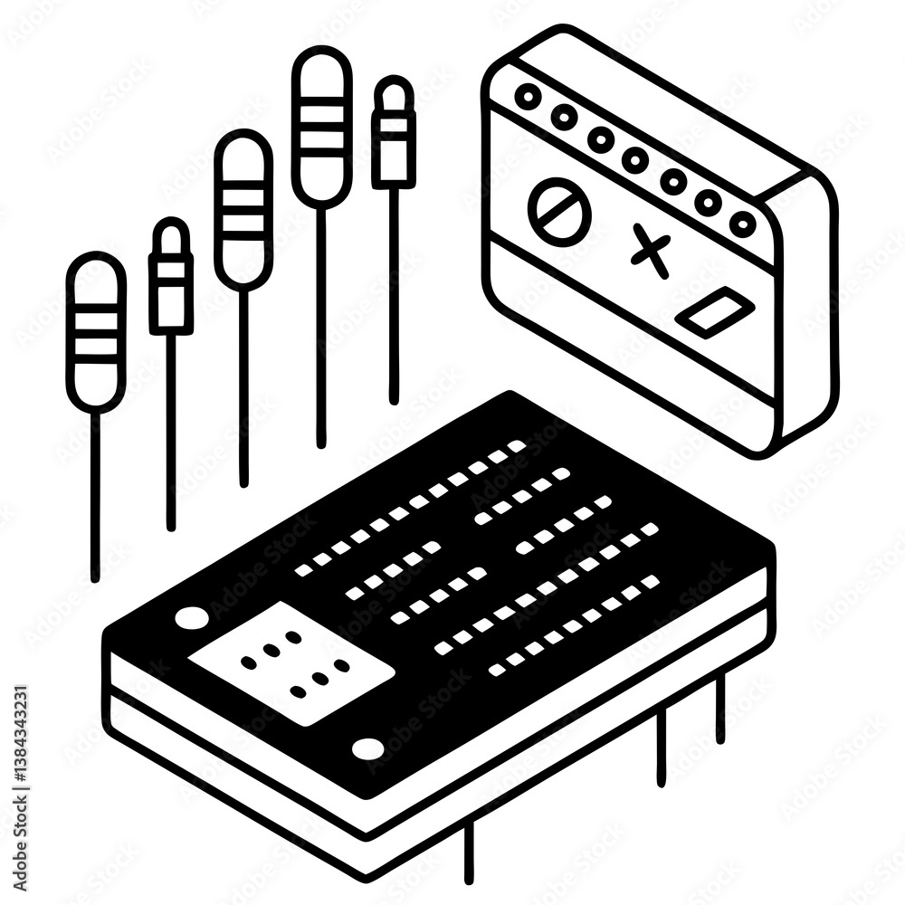 vector set of electronic components vector set of electronic components