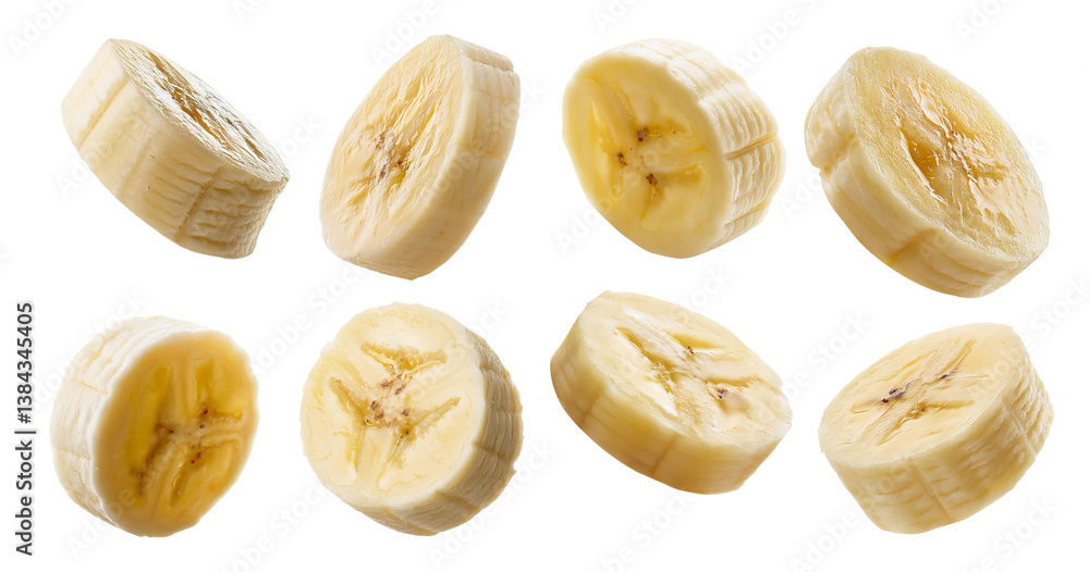 Sliced Fresh Bananas Perfect for Healthy Snacks and Smoothies, isolated on transparent background Sliced Fresh Bananas Perfect for Healthy Snacks and Smoothies, isolated on transparent background