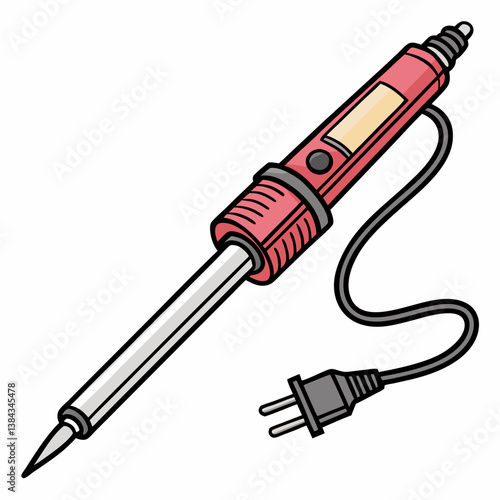 vector illustration of a soldering iron 