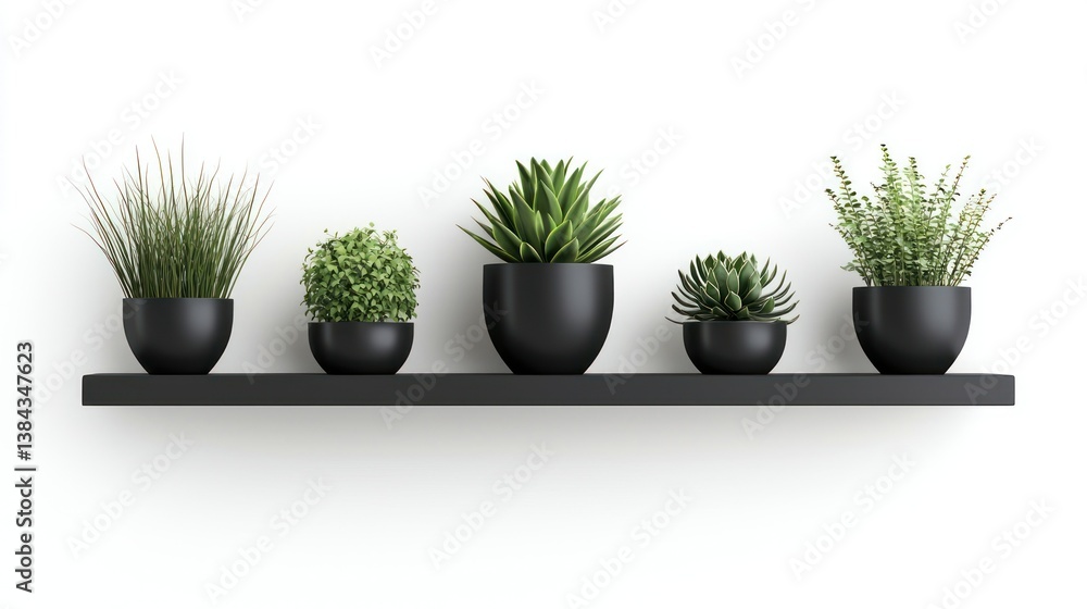 Fototapeta premium Floating wall shelves isolated on white background