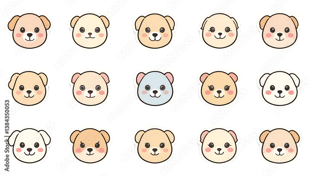Adorable Collection of Cute Cartoon Puppy Faces: A Delightful Set of Whimsical Dog Illustrations Adorable Collection of Cute Cartoon Puppy Faces: A Delightful Set of Whimsical Dog Illustrations