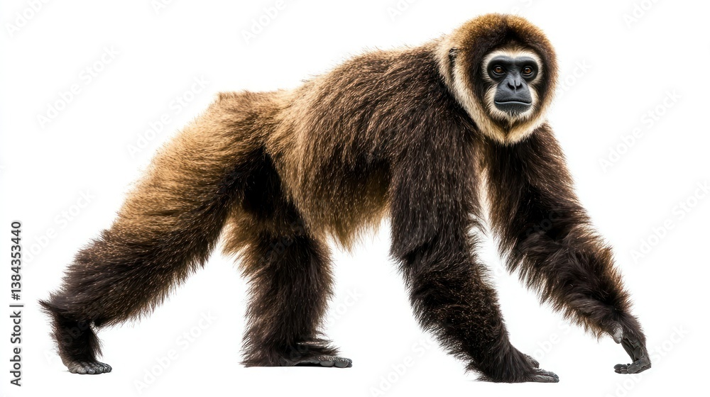 Gibbon isolated on white background Gibbon isolated on white background