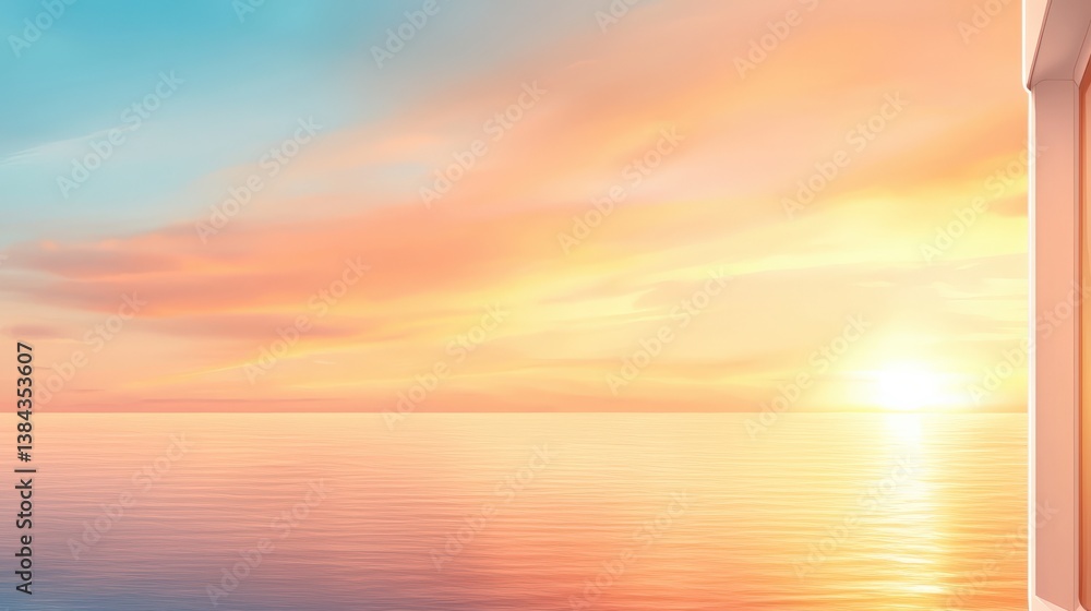 Obraz premium A beautiful sunset over the ocean with a boat in the distance