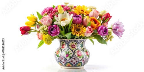 Wallpaper Mural Aerial View Flower Bouquet, Drone Photography, Floral Arrangement, Vase, Overhead Shot, Beautiful Flowers, Spring Flowers, Summer Flowers, Colorful Flowers Torontodigital.ca