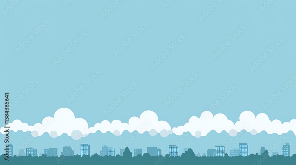 Silhouette of city skyline with clouds above Silhouette of city skyline with clouds above