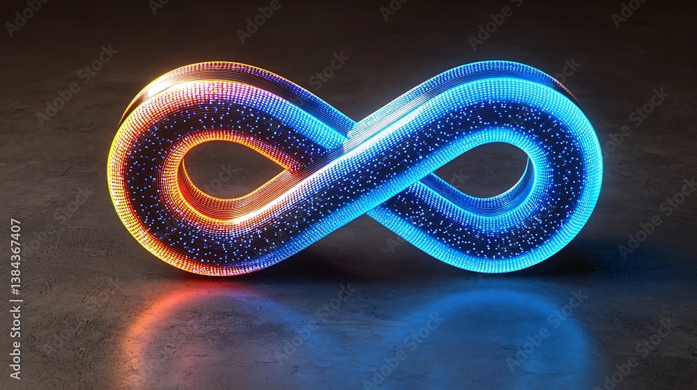 Obraz premium Luminous Infinity Symbol 3D Render
