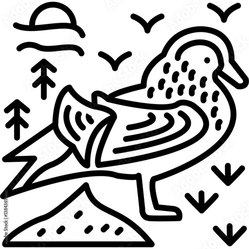 Mandarin Duck Icon