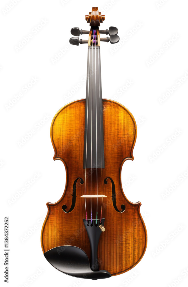 Classic Wooden Violin with F-Holes and Black Bow Stand Classic Wooden Violin with F-Holes and Black Bow Stand