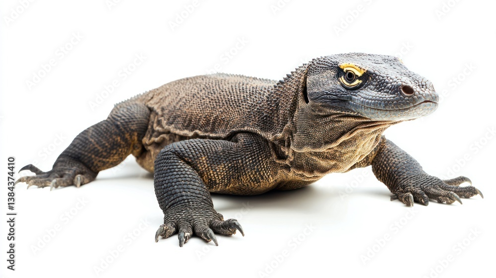 Obraz premium Komodo Dragon isolated on white background