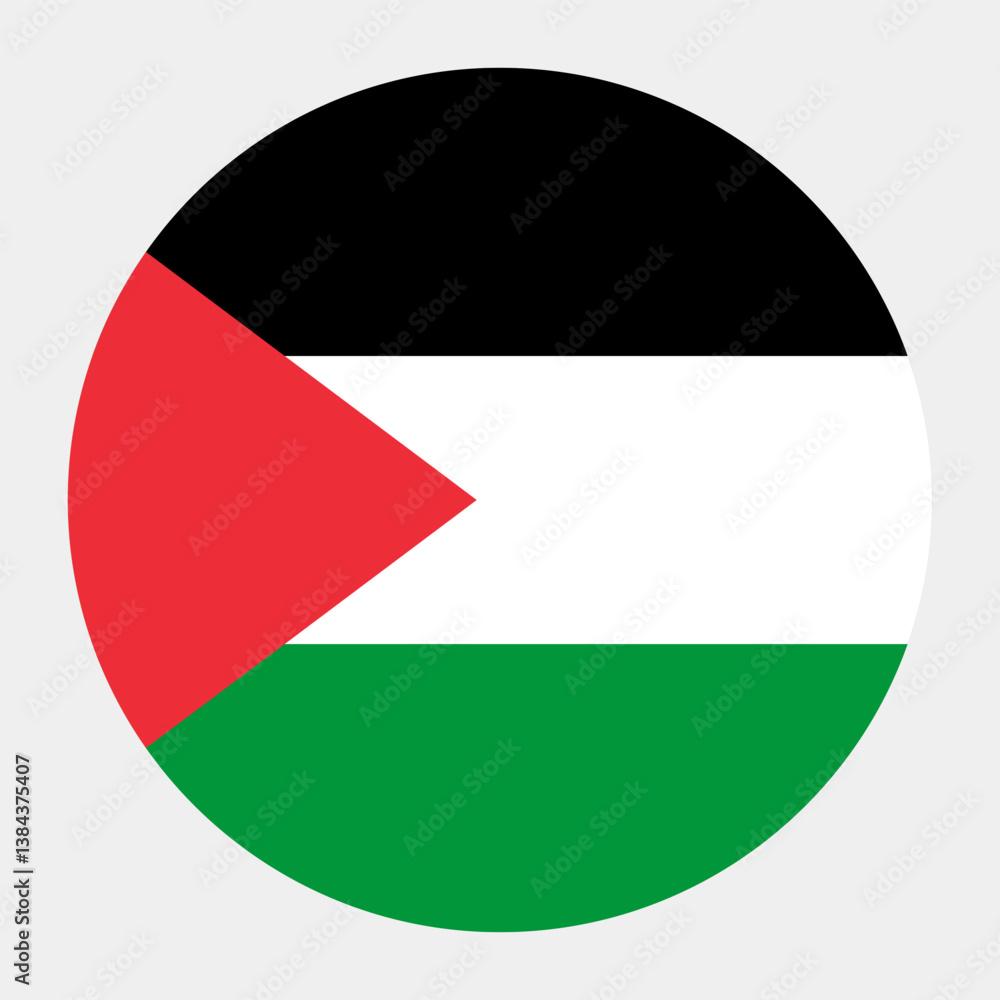 Palestine flag. Button flag icon. Standard color. Circle icon flag. Computer illustration. Digital illustration. Vector illustration. Palestine flag. Button flag icon. Standard color. Circle icon flag. Computer illustration. Digital illustration. Vector illustration.