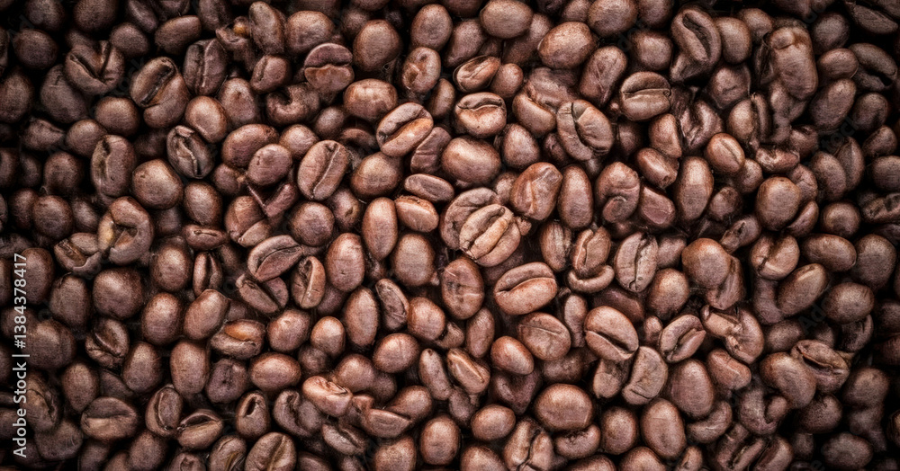 Freshly roasted coffee beans fill the frame. Classic background view from above. Premium background for coffee processing products. Freshly roasted coffee beans fill the frame. Classic background view from above. Premium background for coffee processing products.