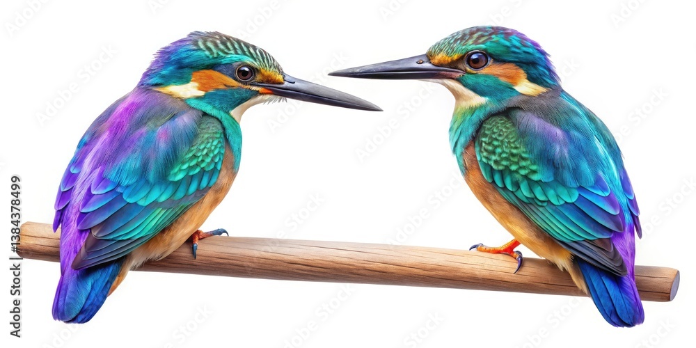 Obraz premium Surreal Kingfisher Balance: Glowing Gradient Abstract Art