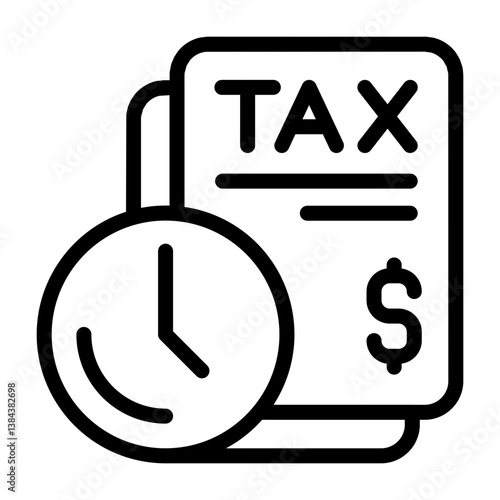 Tax Deadline Outline Icon