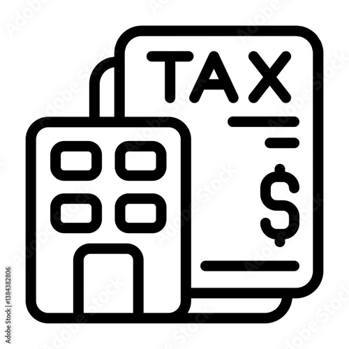 Business Tax Outline Icon