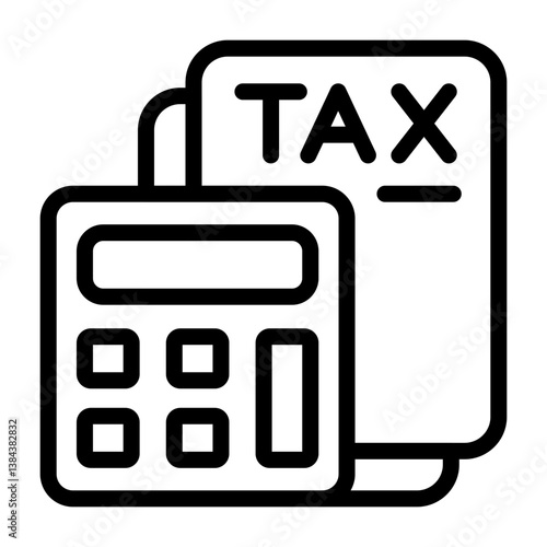 Tax Calculator Outline Icon