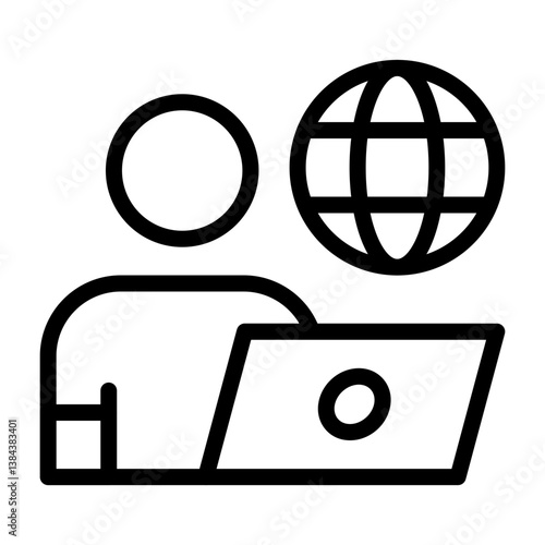 Remote Work Outline Icon