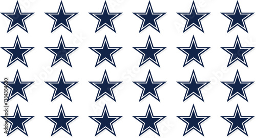 Navy blue geometric star decals sheet of 24 blue star stickers.