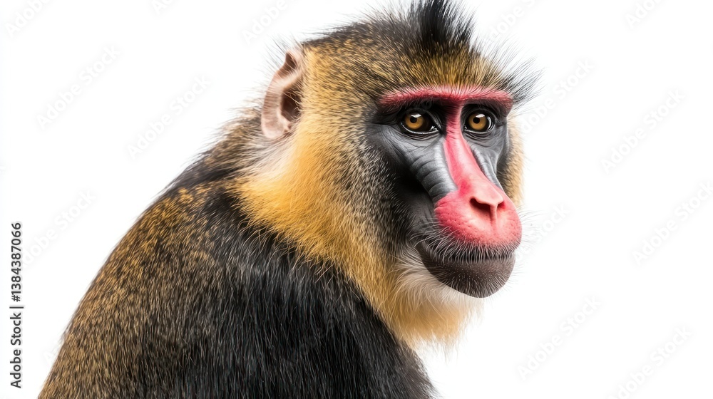 Obraz premium Mandrill isolated on white background