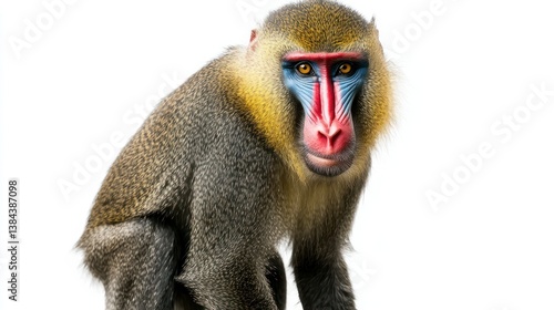 Tapety artystyczne Mandrill isolated on white background