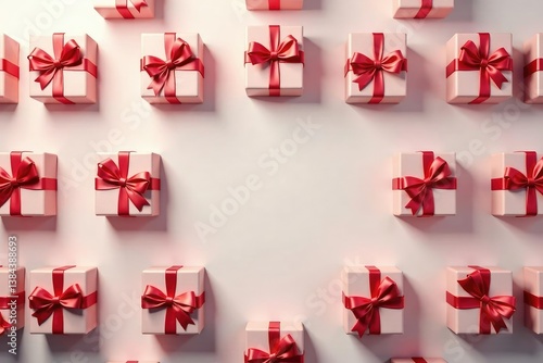 Elegant, repeating gift box pattern, ribbon accents, holiday gift, repeat, texture