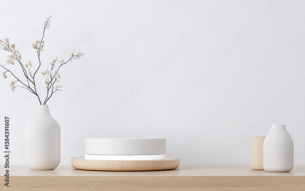 Minimalist e-commerce product display table business background
Minimalist e-commerce product display table business background