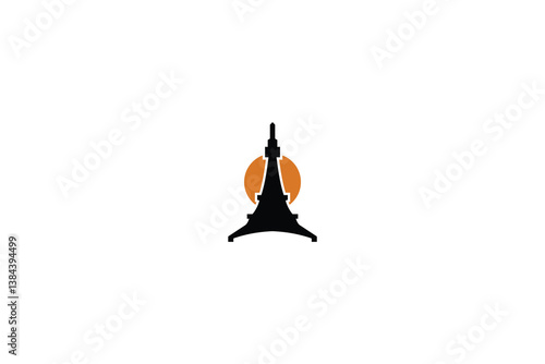 towering black colored logo illustration design