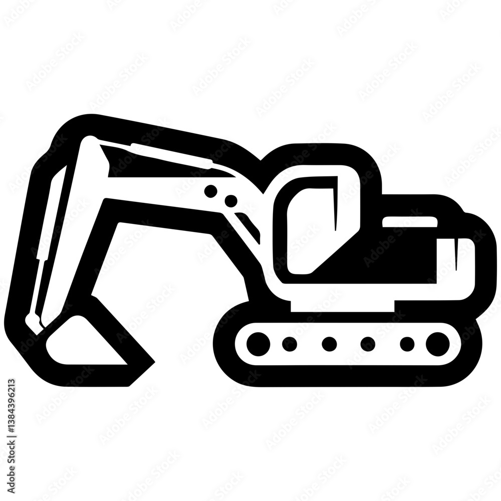 Abstract vector excavator for creative artistic illustration ideas Abstract vector excavator for creative artistic illustration ideas