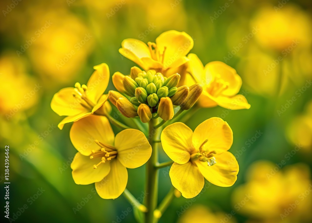 Mustard Flower Field - Spring Bloom Close-up Mustard Flower Field - Spring Bloom Close-up