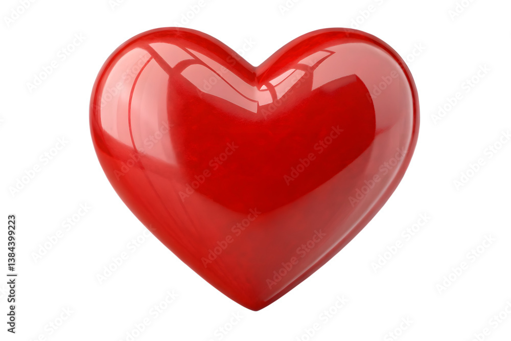 3D red heart PNG, isolated on transparent background, glossy effect. 3D red heart PNG, isolated on transparent background, glossy effect.