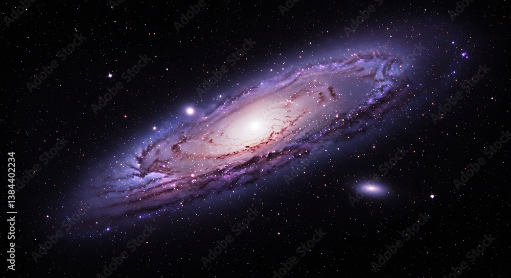 Fototapeta premium Explore the Andromeda Galaxy in Stunning Detail Against a Starry Night Sky