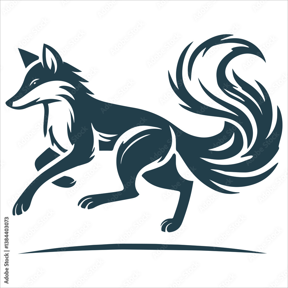 Obraz premium Quiet Wolf Silhouette vector design