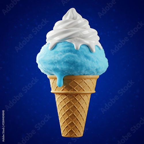Wallpaper Mural Delicious Soft Serve Ice Cream Cone with Blue Cotton Candy Flavor Torontodigital.ca