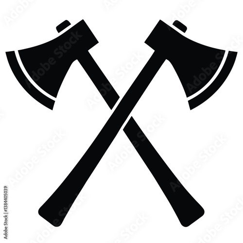 Crossed Axes Silhouette, Lumberjack Concept