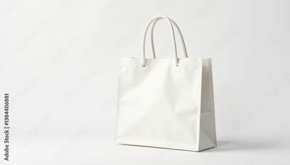 Single white cotton shopping bag isolated on white , container, e-commerce Single white cotton shopping bag isolated on white , container, e-commerce