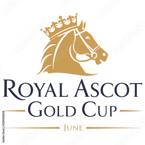Luxurious Royal Ascot Gold Cup Logo with Majestic Horse
