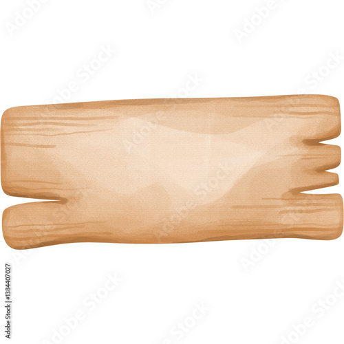 hand painting of wooden sign, water color png clipart, board for writing.