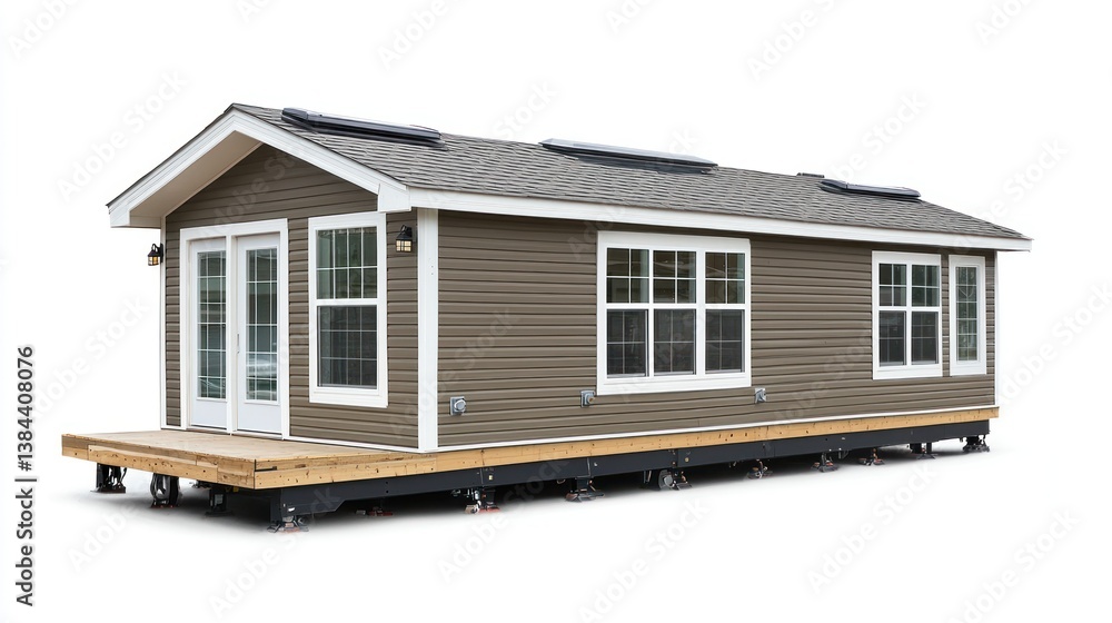 Fototapeta premium Prefabricated modular home isolated on white background