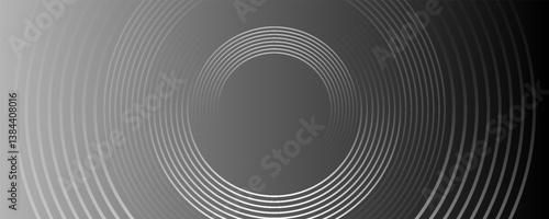 White abstract background with glowing circles. Swirl circular lines pattern. Geometric spiral. Twirl element. Modern graphic design. Futuristic technology concept. Vector illustration