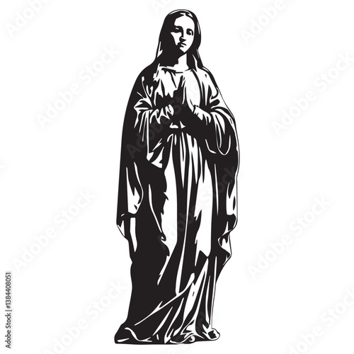 Standing Virgin Mary Giving Blessings vector