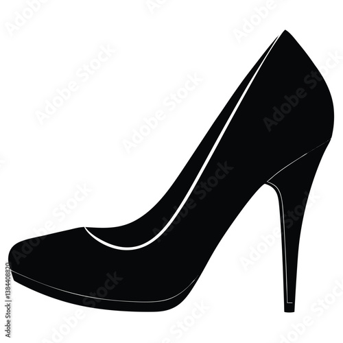 Silhouette of Fashionable High Heel Shoe with Pointed Toe 