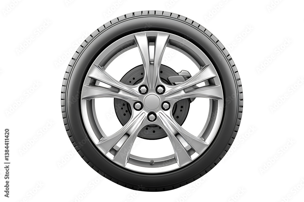 Car vehicle wheel isolated on transparent background
