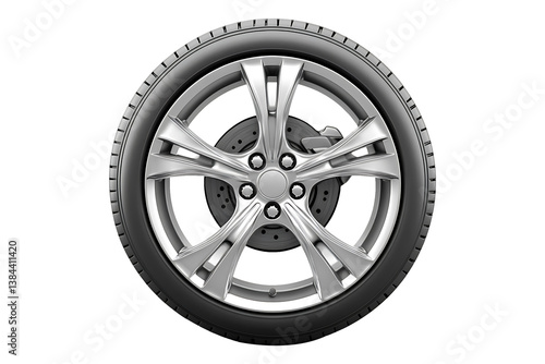 Car vehicle wheel isolated on transparent background
