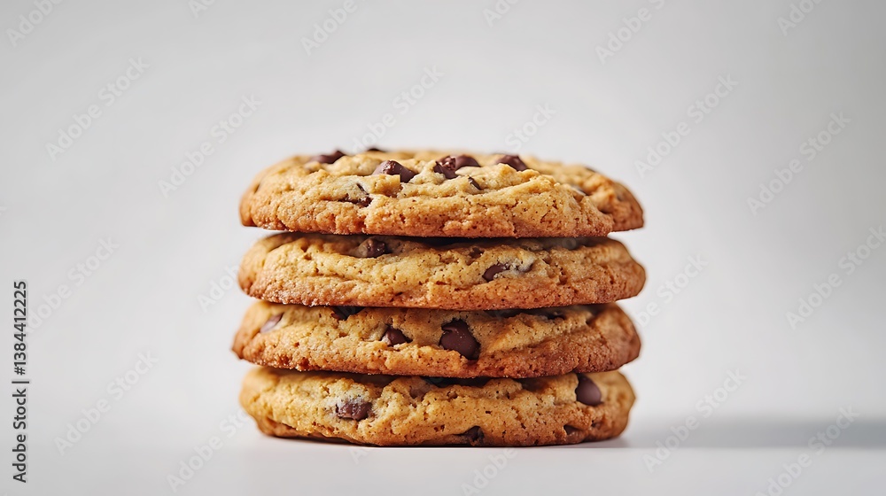 A cozy National Chocolate Chip Cookie Day background featuring a stack of warm, gooey chocolate chip cookies with a glass of milk, macro shot