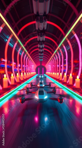 Neon Drone Racing Tunnel
