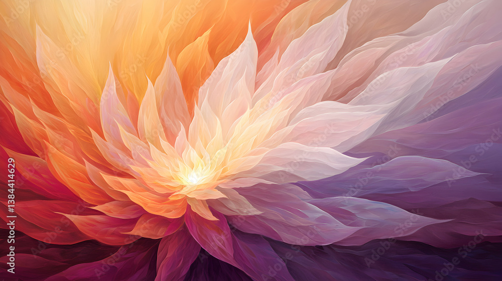 Abstract Swirling Flower with Warm Color Gradient Abstract Swirling Flower with Warm Color Gradient